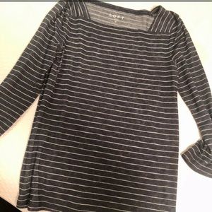 Loft navy and white striped top